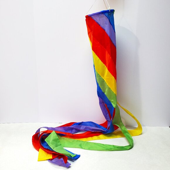 58" Rainbow Windsock Wind Flying Wind Garden Spring Summer - Picture 1 of 3